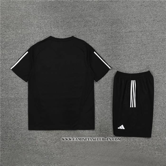 Chandal del Real Madrid 23-24 Manga Corta Negro - Pantalon Corto
